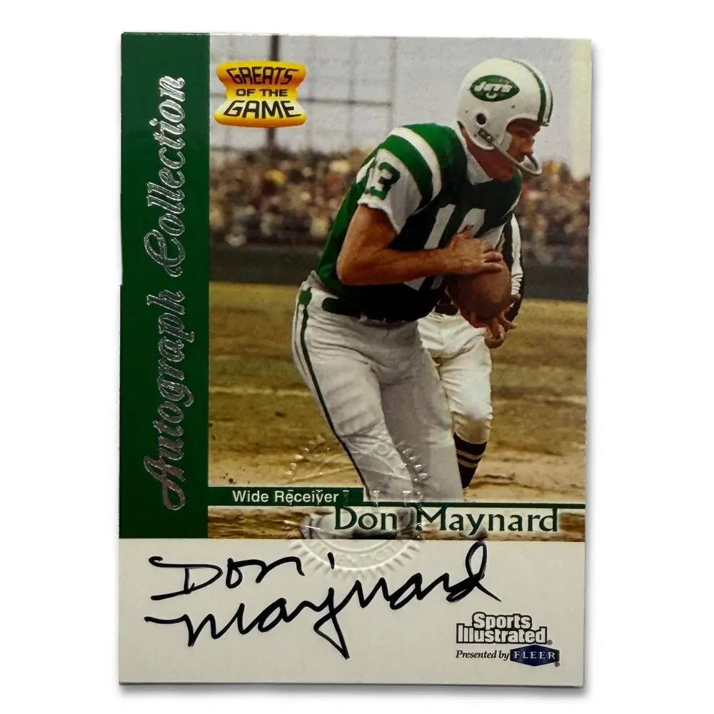 1999 Sports Illustrated Greats of the Game Don Maynard Autograph Jets Fleer
